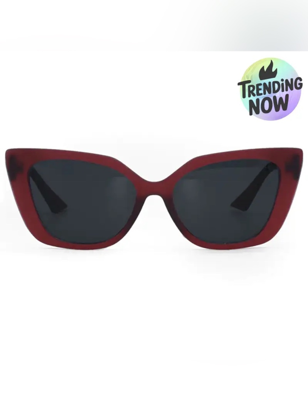 Topfoxx Sophia Burgundy Cat Eye Sunglasses Retro Old Hollywood Style